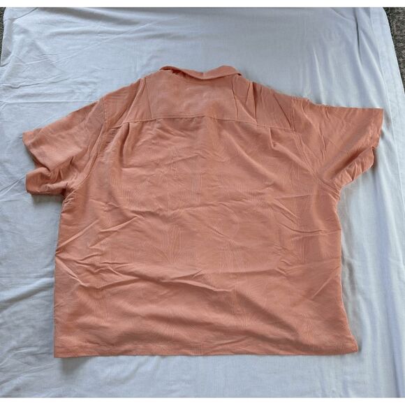 Men's Caribbean Textured Button Down Shirt Lot Size 4XB, Peach/Blue - Picture 10 of 11